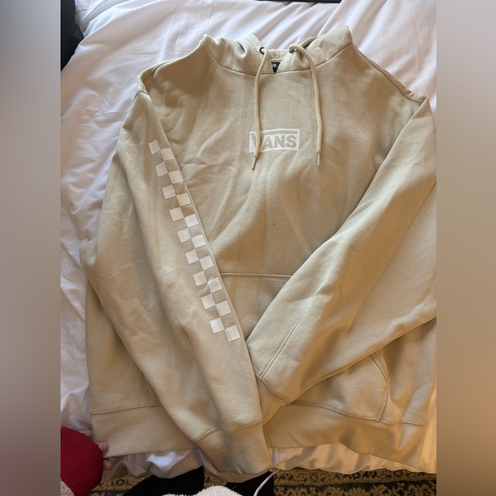Vans Cream Hoodie with Drawstring